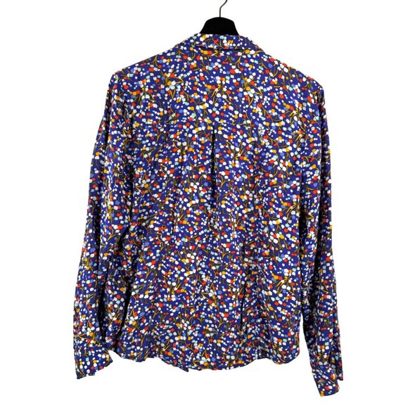 Anthropologie Conversations floral blouse colorful retro sz 12 - Picture 3 of 9